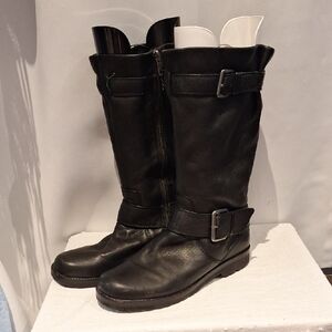 Gentle Souls Buckled Up Black Leather Boots Size 8